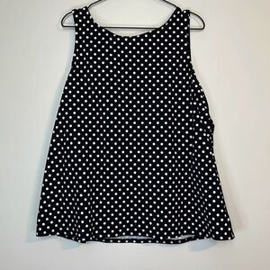 Lands End High Neck Polka Dot Tankini Top 24W